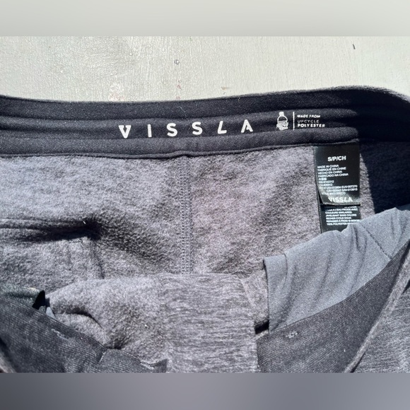 Men's Vissla Joggers Gray Solid S Pockets String Stretch Activewear Loose Gym - Picture 4 of 14